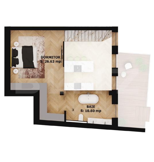 Apartament modern 2 camere cu terasă – EAS Residence