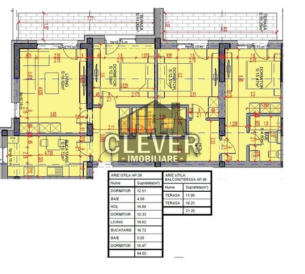 4 Camere | 115,27 mp Total | 2 Terase | Comision 0% Finisaje la alegere