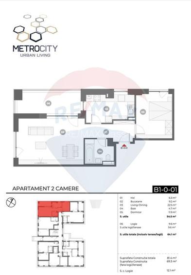2 Camere MetroCity Urban Living, Apartamente noi în Sector 1 - 3