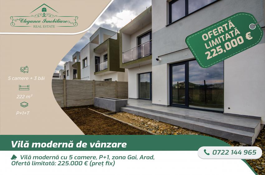 Vilă modernă cu 5 camere, P+1, zona Gai, Arad