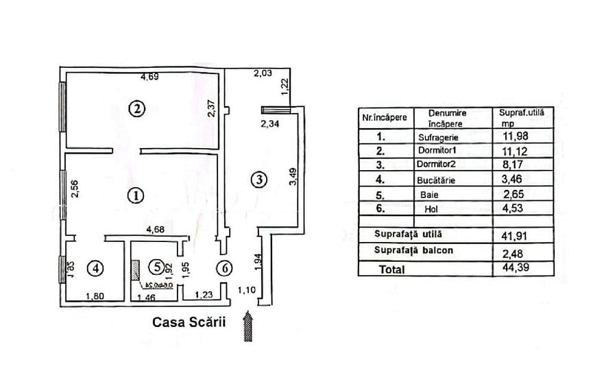 Apartament 3 camere, etaj 2, Micro 40