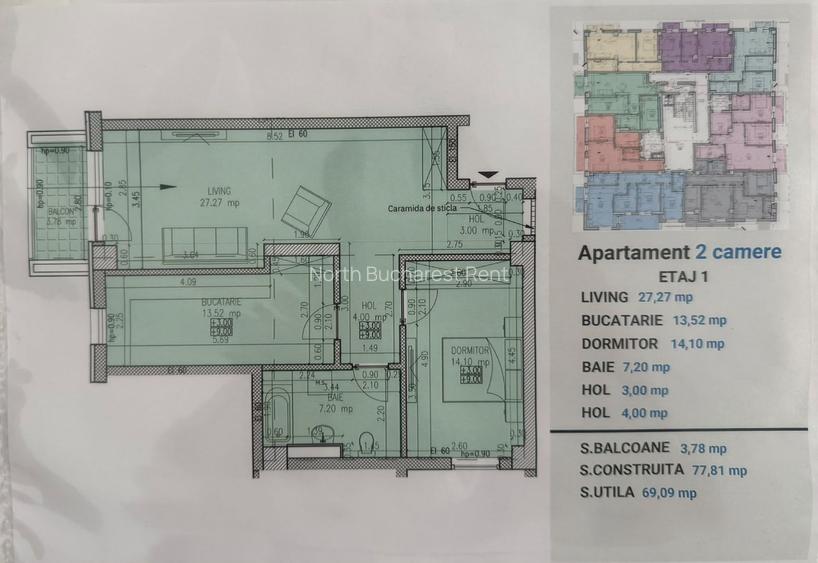 Apartament cu 2 camere Sisesti de inchiriat - 2