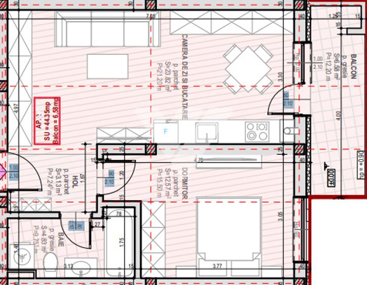 Apartament 2 camere cu balcon etaj 1, parcare in Selimbar Sibiu