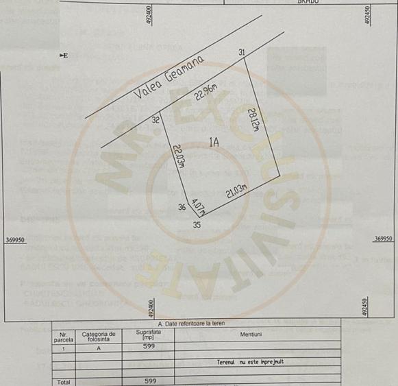 Teren intravilan - 599 MP - Geamana, Pitesti – zona excelenta, toate utilitatile