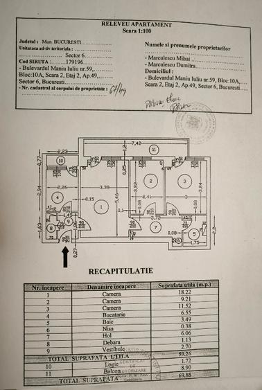 3 camere renovat, Bd. Iuliu Maniu – Piața Veteranilor, bloc reabilitat, etaj 2,