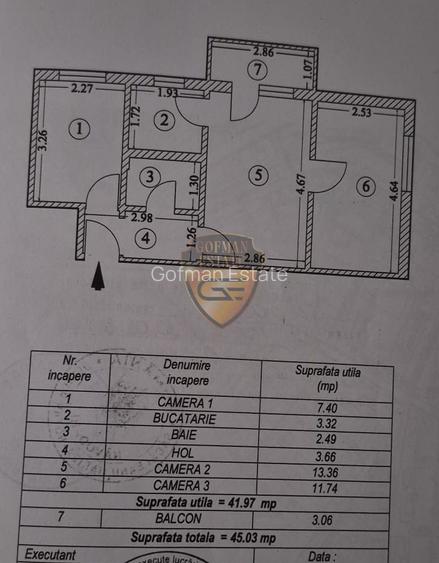3 camere Navodari Central 45mp , etaj 1 renovat partial, balcon, centrala gaz - 10