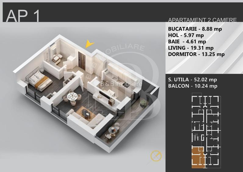 Apartament 2 camere bloc boutique parcul Teilor - 2
