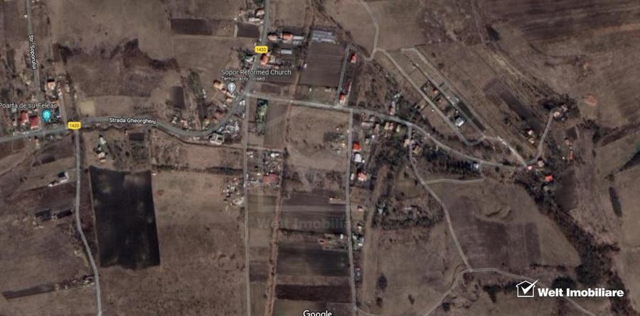 Teren situat in intravilan, suprafata 857 mp, front 21, Sopor, nu necesita PUZ