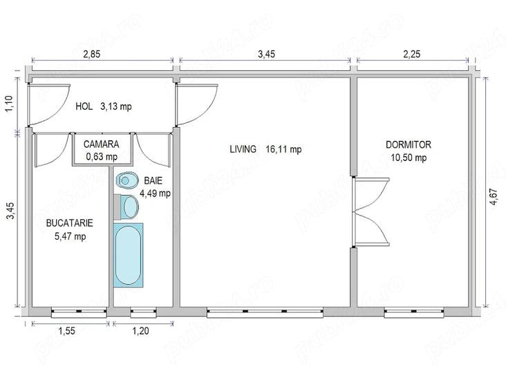 CI678 Sagului,Piata Doina,2 camere,Parter - 2