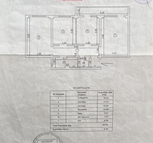 Apartament 3 camere Vidin, confort 1 decomndat, suprafata 72mp.