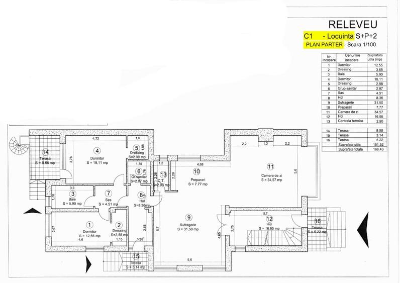 Bloc 4 apartamente - Demisol + Parter + 2 Etaje - 600mp