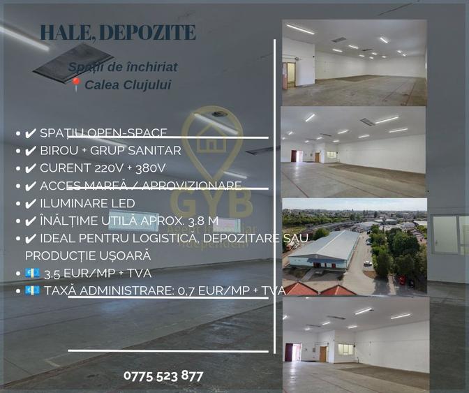 HALĂ DEPOZITARE / PRODUCȚIE DE ÎNCHIRIAT – 245 MP