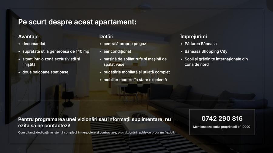 Apartament 4 camere | Băneasa | 140 mp utili | Spectaculos si Imaculat