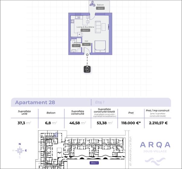 Studio Arqa Jolie Village Ready to Move