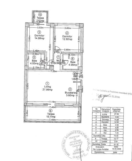 Vanzare 3 camere Perla Residence Pipera | 92 mp | Parcare si boxa incluse