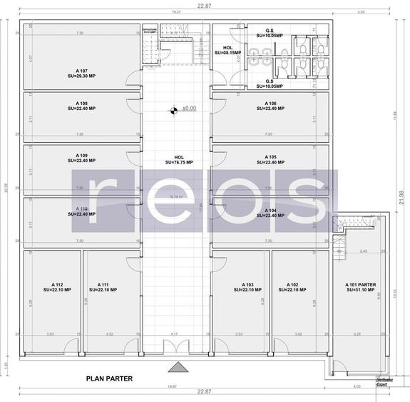 SPATIU COMERCIAL | 760 MP | P+1 | 24 INCAPERI | 380 MP PE ETAJ - 2