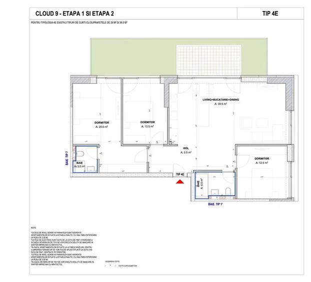Apartament 4 camere cu gradina
