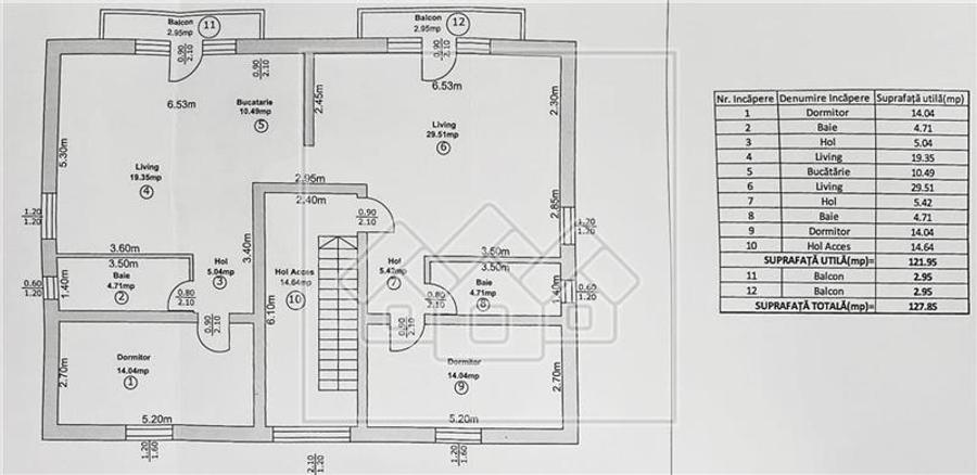 Casa de inchiriat - apartamentata - teren 824 mp, 8 camere