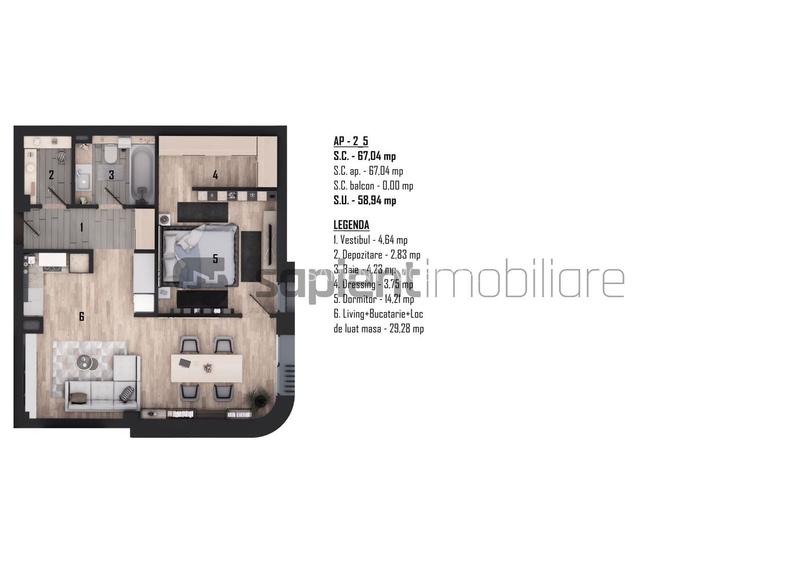 De vânzare apartament 2 camere, ultracentral, semifinisat - 2