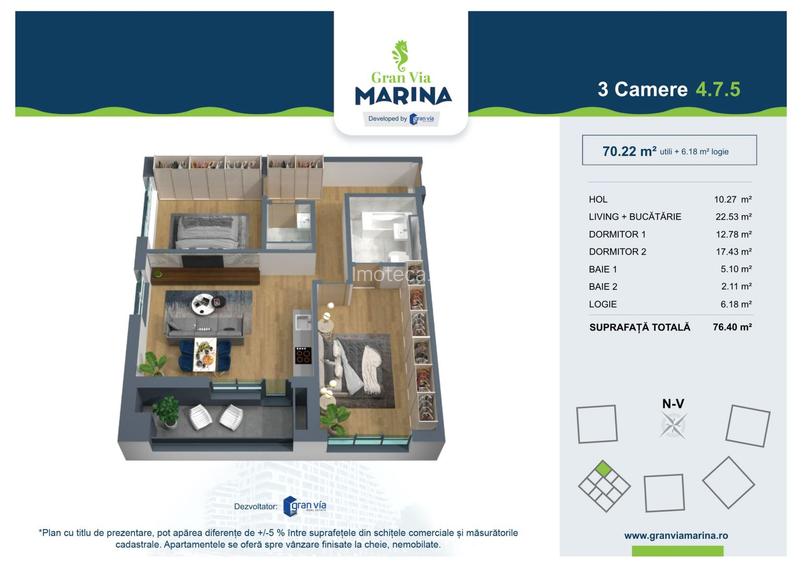 Apartament cu 3 camere in bloc nou langa mall Vivo - 12
