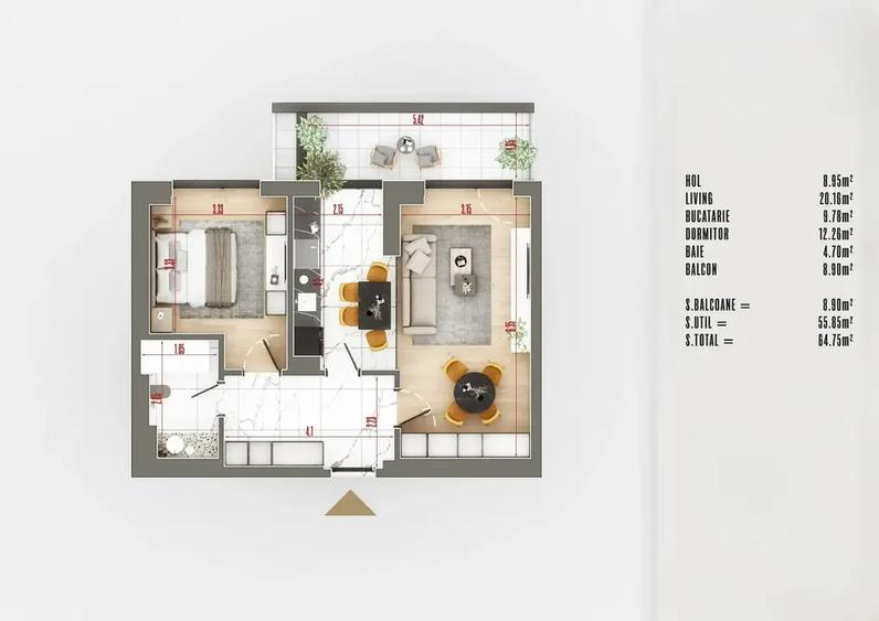 Apartament 2 Camere Decomandat finisaje lux in Titan Theodor Pallady