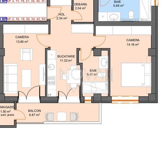 Apartament - 2 camere, decomandate - Str. Doamna Stanca