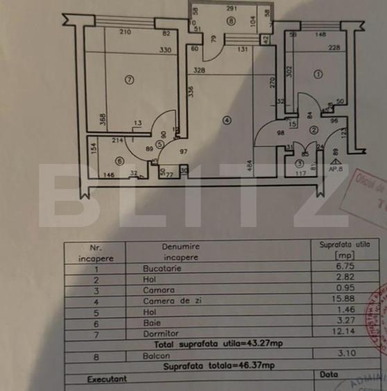 Apartament 2 camere, 43 mp, zona Calea Severinului