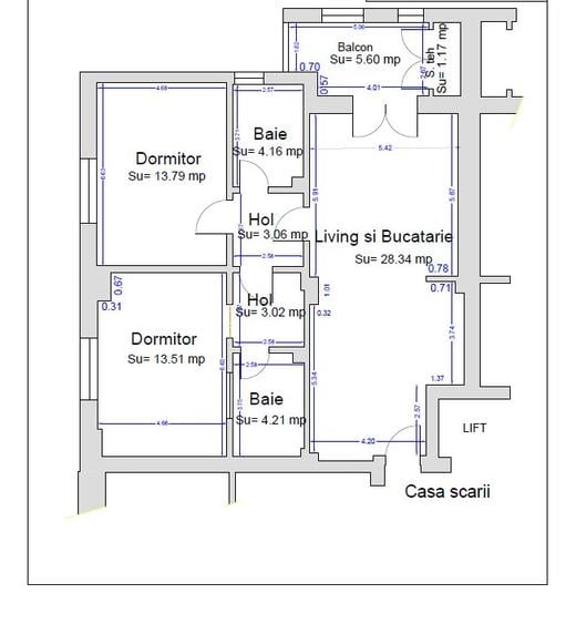 Apartament 3 camere 2 bai intrare Mamaia pe partea cu marea Mobilat utilat Lux