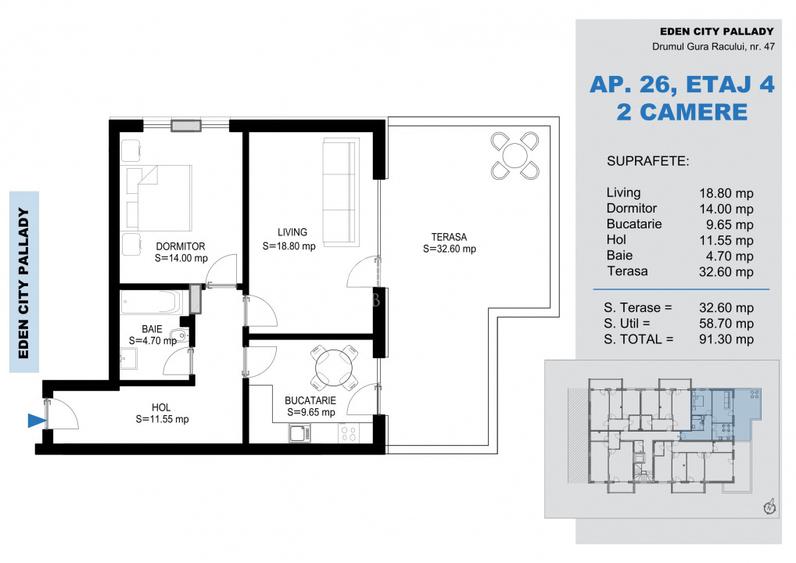 2 Camere Modern cu Terasa Generoasa | La 15 Min de Metrou | Comision 0% - 5