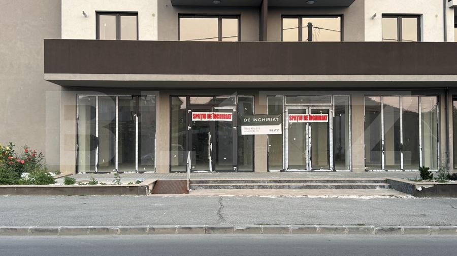 Spațiu comercial parter bloc nou, 109 mp open space, vitrină, terasă, Brestei