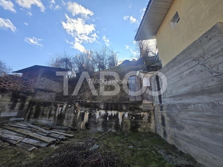 Teren de vanzare 436mp intravilan cu fundatie si proiect casa Rasinari - 8
