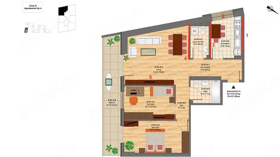 Doamna Ghica Plaza 3 Camere Etaj 20/24 Parcare Optional