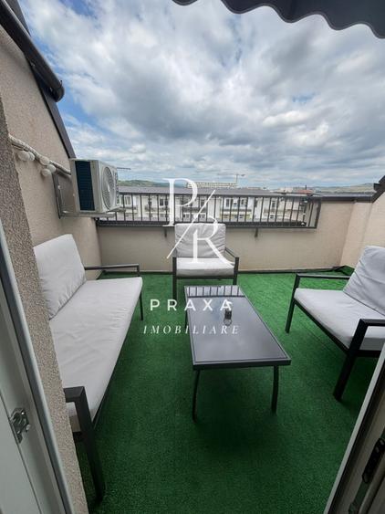 Apartament 3 camere, finisat, mobilat, modern, terasa generoasa, zona Cetatii