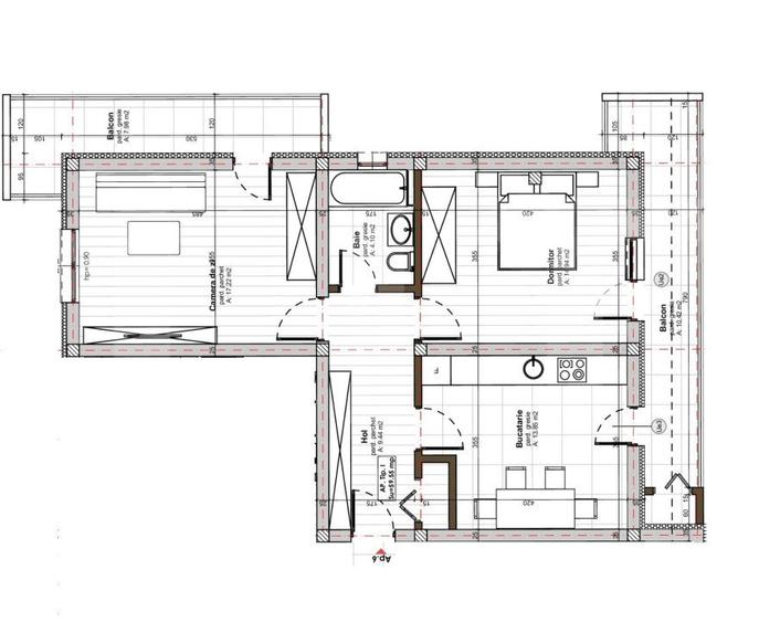 Apartament confort sporit, 2 camere decomandat, 60mp, 2 balcoane 10mp, Apahida - 2