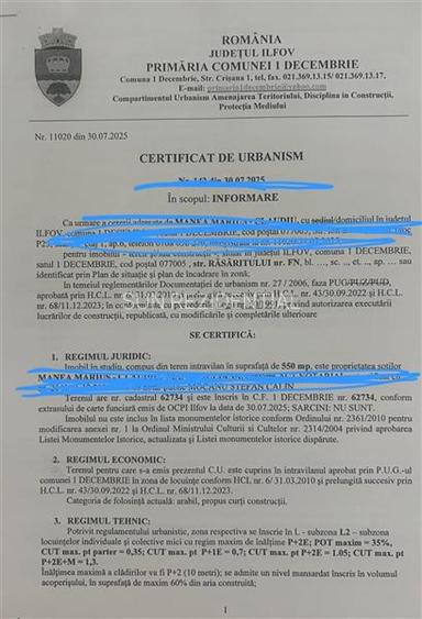1 Decembrie-Rasaritului, teren intravilan, certificat urbanism - 6