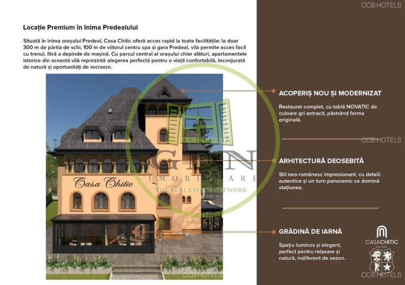 Apartament nr.8 de vacanță premium în Predeal Stil Neo-Românesc | TVA 0% |
