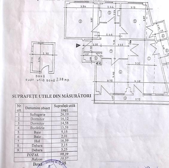 Apartament 3 camere decomandate, cu boxa si loc de parcare, zona 1 Mai