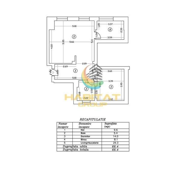 Apartament 3 Camere Sector 4 Grand Arena 66.4Mp