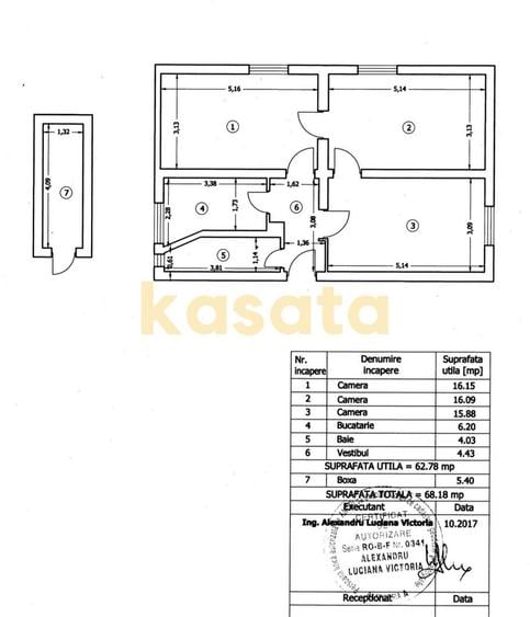3 camere I parter I 64 utili I boxa I Ceaikovski