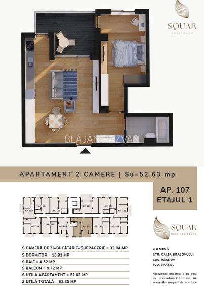 apartamente cu CF individual SQUAR PARK RESIDENCE vanzare ap 1 , 2 , 3 cam  - 5