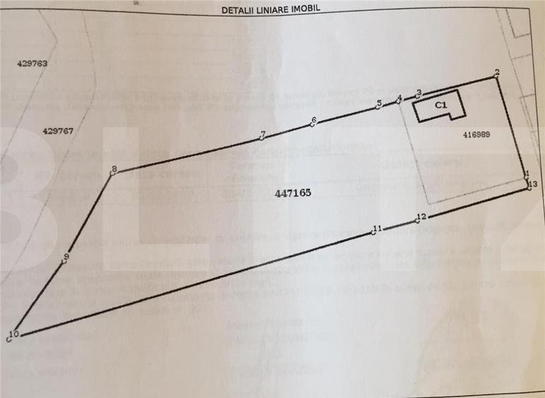 Teren și casa de vanzare, 6263 mp, zona Plopi