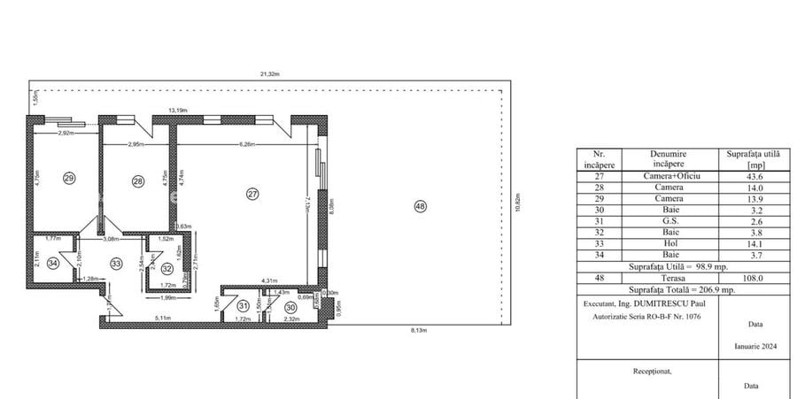 Apartament 3 Camere | Bloc 2023 | Lujerului -Liceul Finlandez | terasa 108 mp