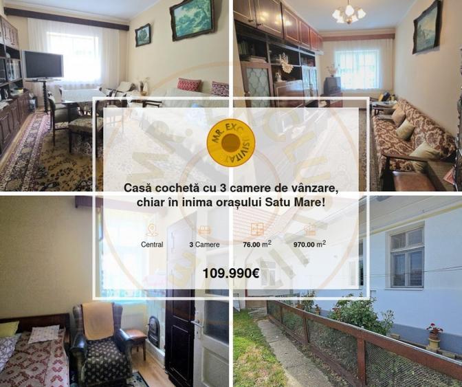 Casa cocheta cu 3 camere de vanzare, chiar in inima orasului Satu Mare!
