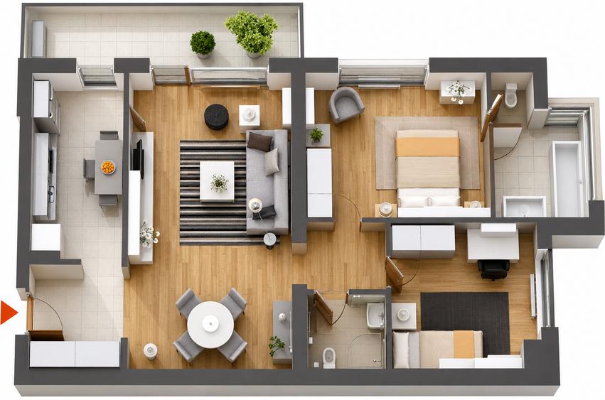 Apartament 3 Camere |  63mp |  Băneasa | Imaculat