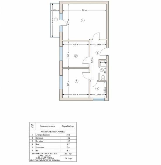 Apartament 3 camere 69mp | 0 comision | Nou | Tunari - Otopeni - 5
