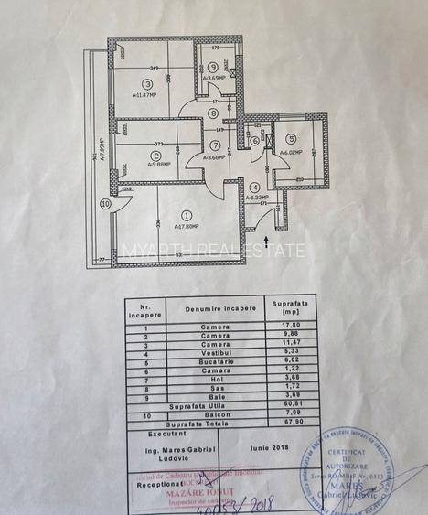 Apartament 3 camere decomandat | 67,9 mp total | Balcon 7 mp | Șoseaua Giurgiulu - 20