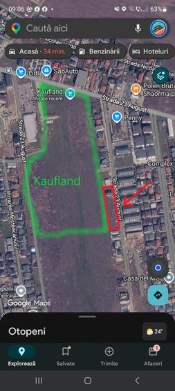 Vand teren 23 August, Otopeni, langa Kaufland. Direct proprietar, cu AC