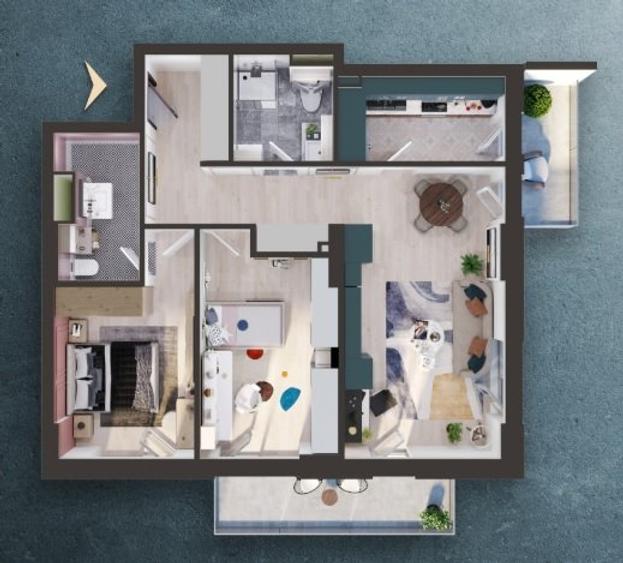 Apartament 3 camere, semifinisat, complex rezidential nou, Marasti