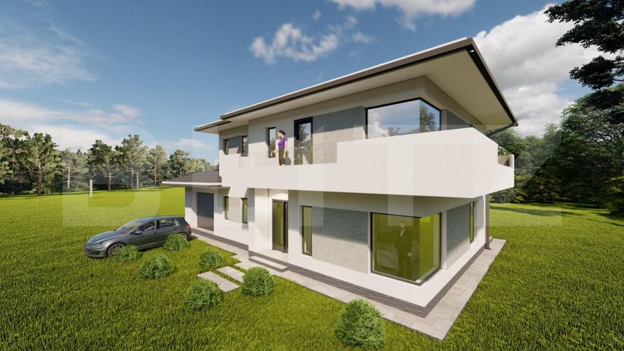 Casa individuala cu garaj, teren 500 mp, la intrare in chinteni
