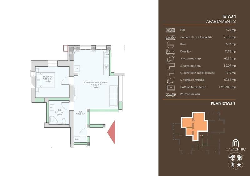 Apartament de vacanta (AP8) - TVA 0% - Vila in stil Neo-Romanesc